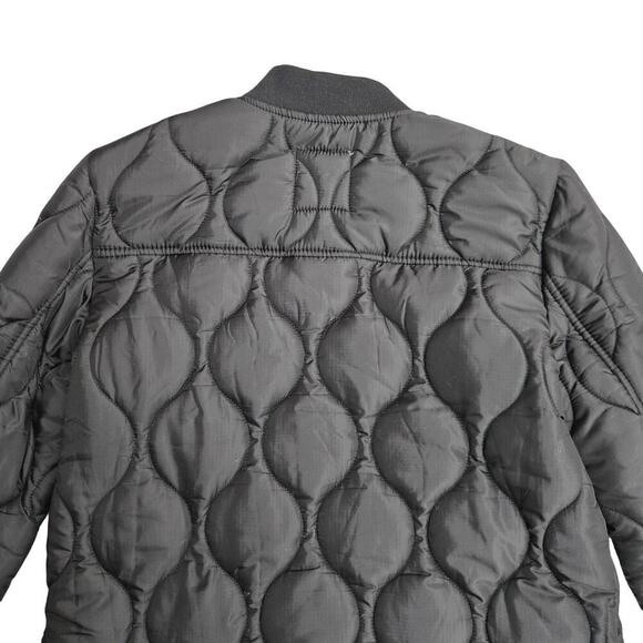 Anthropologie Avec Les Filles Women Black Quilted Longline Puffer Coat XS Bomber - Picture 5 of 12